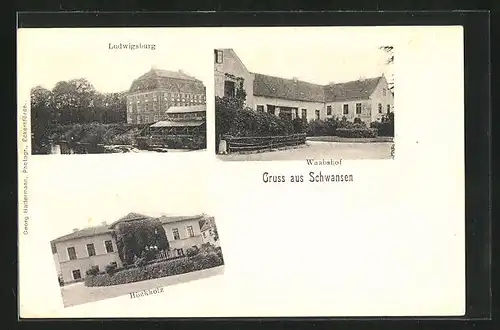 AK Waabs, Schloss-Güter Ludwigsburg, Waabshof, Höckholz auf der Halbinsen Schwansen