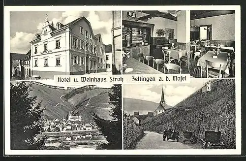 AK Zeltingen a. d. Mosel, Hotel u. Weinhaus Stroh, Am Marktplatz 31