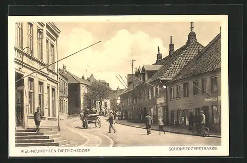 AK Kiel-Neumühlen-Dietrichsdorf, Blick entlang der Schönbergerstrasse