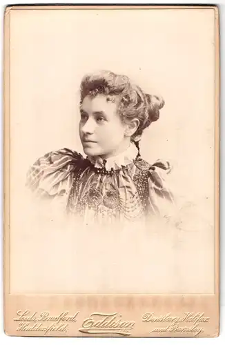Fotografie Eddison Ltd., Manchester, 13, St. Ann`s Square, Portrait junge Dame mit Hochsteckfrisur