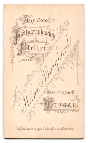 Fotografie Heinrich Burghard, Torgau, Erzenstrasse 40, elegante Dame mit geflochtenem Haar