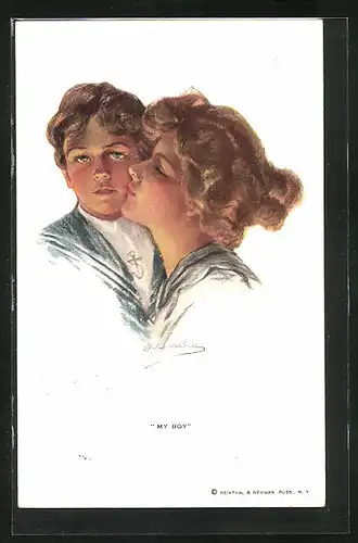Künstler-AK Philip Boileau: My Boy, Mutter und Sohn