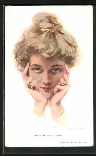 Künstler-AK Philip Boileau: Rings on her fingers, Frauenportrait