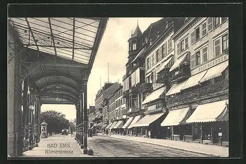 AK Bad Ems, Römerstrasse im Sonnenschein