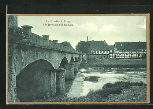 AK Northeim i. Hann., Langebrücke mit Rücking