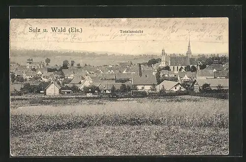 AK Sulz u. Wald, Totalansicht Mit Kirche