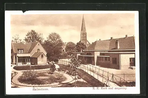 AK Hellendoorn, Ortsansicht mit Kirchturm