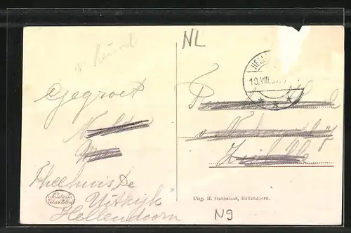 AK Hellendoorn, Ortsansicht mit Kirchturm