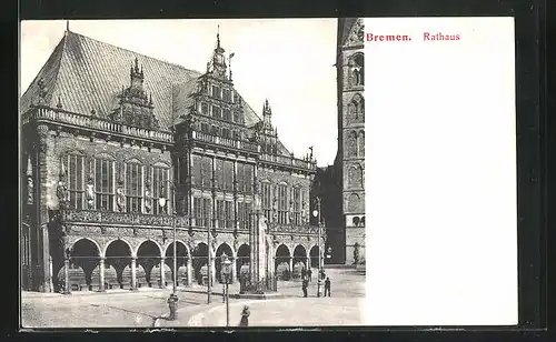 AK Bremen, Rathaus mit Roland