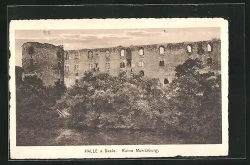 AK Halle a. Saale, Ruine Moritzburg