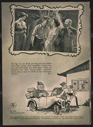 Filmprogramm PFI Nr. 13 /55, Auf der Alm gibt`s koa Sünd, Karl Skarup, Annie Rosar, Josef Egger, Regie: Franz Antel