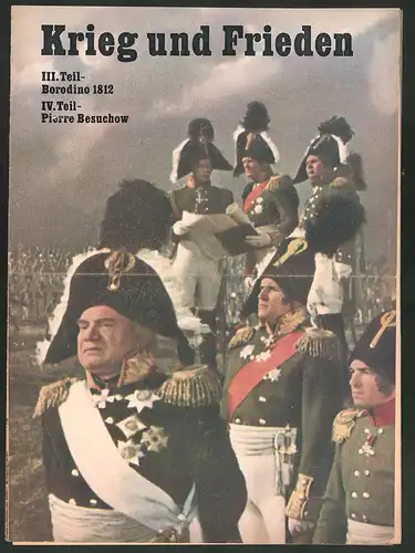 Filmprogramm Film für Sie Nr. 65 /68, Krieg und Frieden, A. Ktorow, A. Schuranowa, Regie: Sergej Bondartschuk