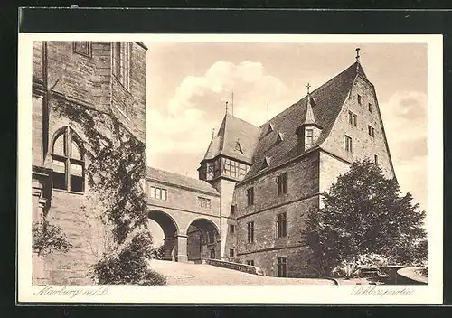 AK Marburg a.L., Ansicht vom Schloss