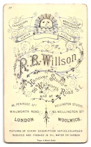Fotografie R. Robert Willson, Walworth, 116 Walworth Road, Geschwister wohl gekleidet mit Cricketschläger & Blumenkorb