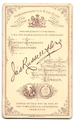 Fotografie Russell & Sons, Wimbledon, Hill Road, Portrait Herr mit Koteletten