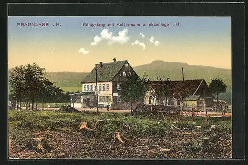 AK Braunlage i. H., Hotel Königskrug mit Achtermann