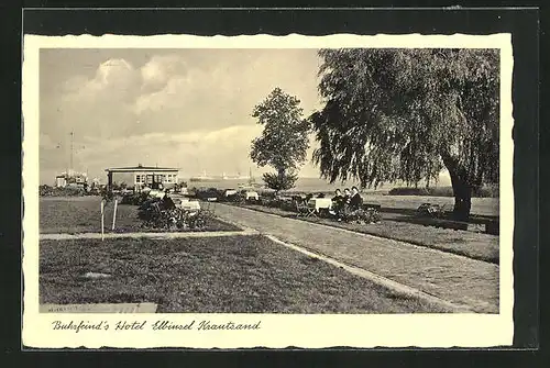 AK Krautsand, Burhfeind`s Hotel an der Elbe