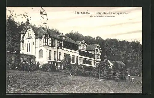 AK Bad Sachsa, Berg-Hotel Eulingswiese mit Gemeinde-Beamtenheim