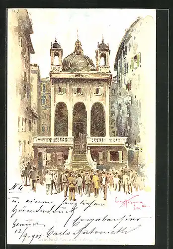 AK Genova, S. Pietro della Porta, Piazza Banchi