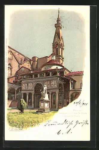 Künstler-AK Firenze, Campanile di Santa Croce