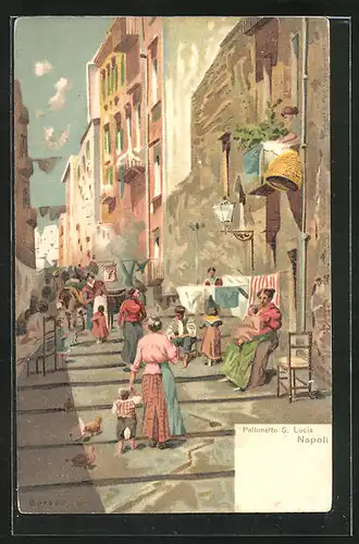 Lithographie Napoli, Pallonetto S. Lucia