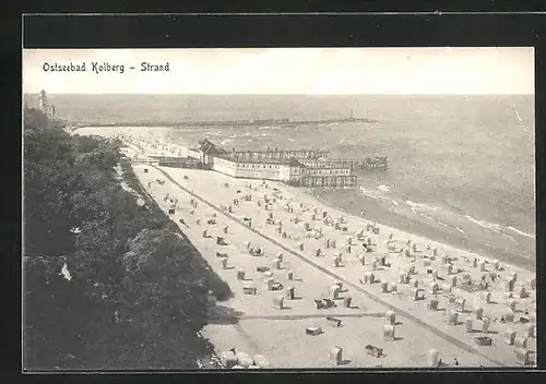 AK Kolberg, Strand mit Steg