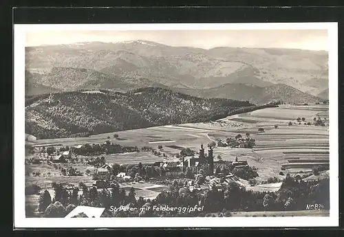 AK St. Peter, Ortsansicht mit Kirche und Feldberggipfel