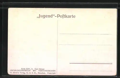 Künstler-AK Partenkirchen, Strassenblick und Alpenansicht im Frühling