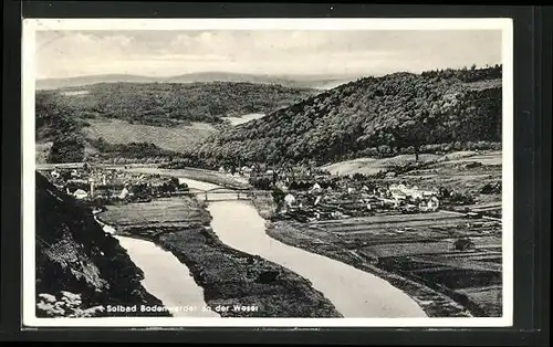 AK Bodenwerder an der Weser, Teilansicht mit Brücke