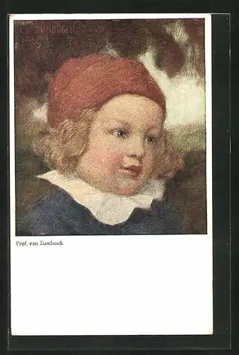 Künstler-AK Ludwig von Zumbusch: Blondes Kind mit vollen Wangen
