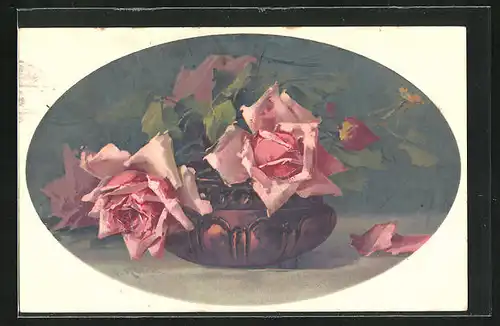 Künstler-AK Catharina Klein: Rosen in einer Vase