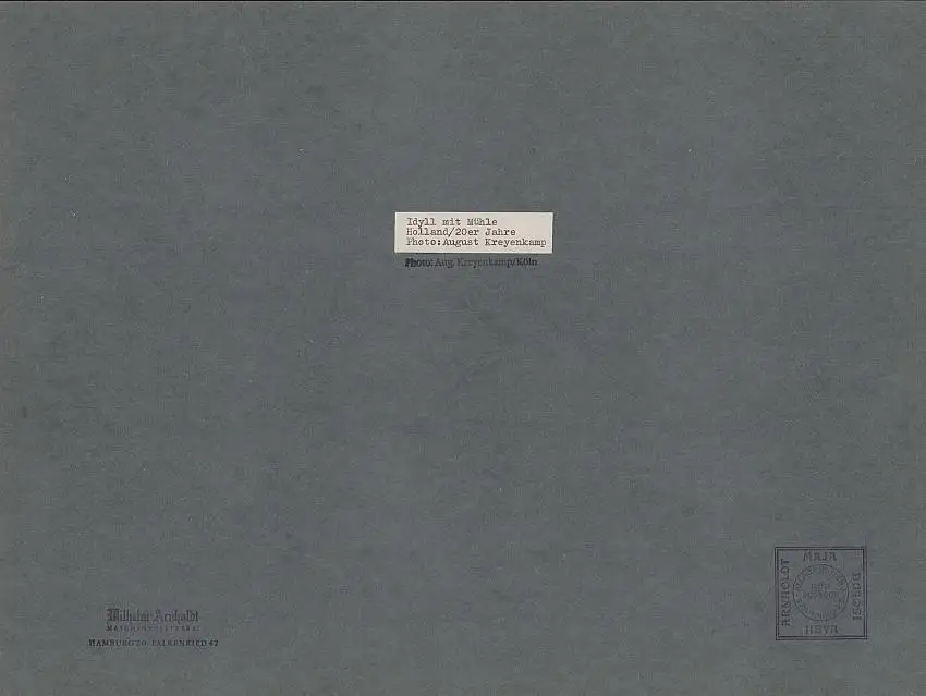 Fotografie August Kreyenkamp, Holland, Idyll mit Windmühle, Grossformat 39 x 29cm 1