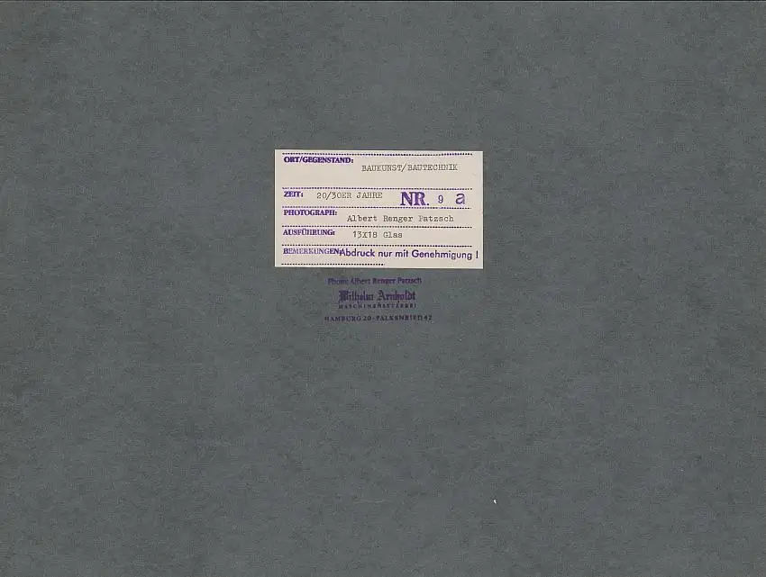 Fotografie Albert Renger-Patzsch, Baukunst / Bautechnik, Brücke Stahlbeton-Bauweise, Neue Sachlichkeit, 39 x 29cm 1