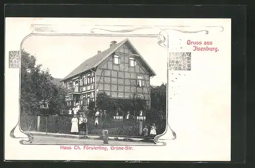 AK Ilsenburg a. Harz, Hotel-Pension Försterling, Grüne Strasse