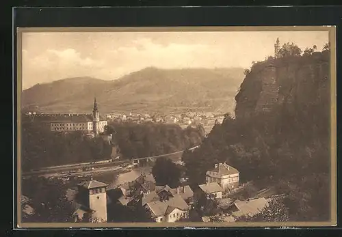 AK Bodenbach-Tetschen, Schloss und Schäferwand