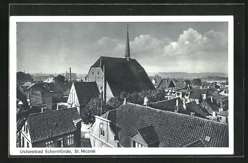 AK Eckernförde, Totalansicht der St. Nicolaikirche