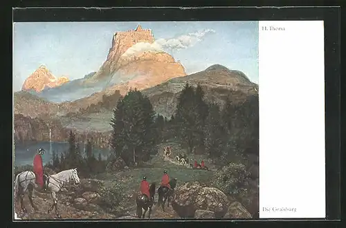 Künstler-AK Hans Thoma: Die Gralsburg