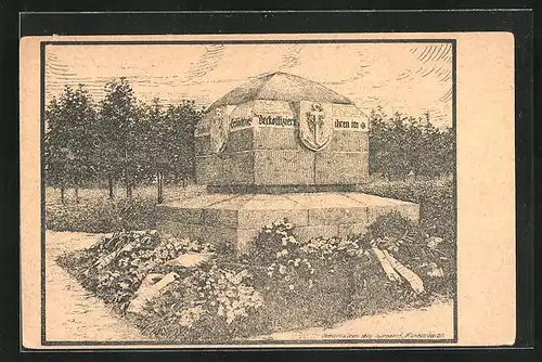 Künstler-AK Wilhelmshaven, Kriegerdenkmal, Einweihung am 22.8.1920