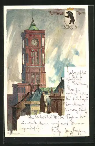 Künstler-AK Heinrich Kley: Berlin, Rathaus-Turm