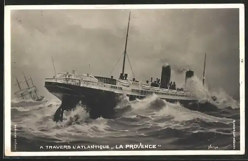 AK Passagierschiff La Provence auf hoher See