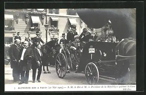 AK Paris, Alphonse XIII. von Spanien am 30. Mai 1905