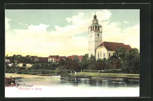 AK Allendorf a. Werra, Ortspartie mit Kirche