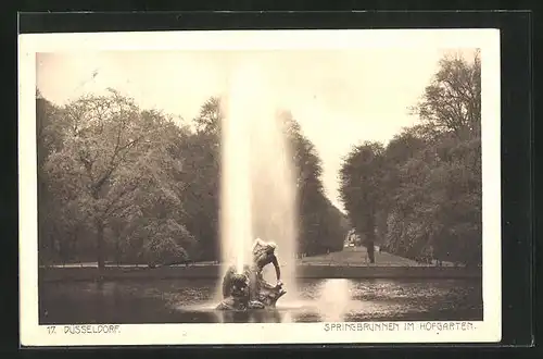 AK Düsseldorf, Springbrunnen im Hofgarten