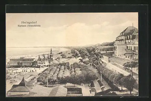 AK Heringsdorf, Kurhaus mit Strandblick