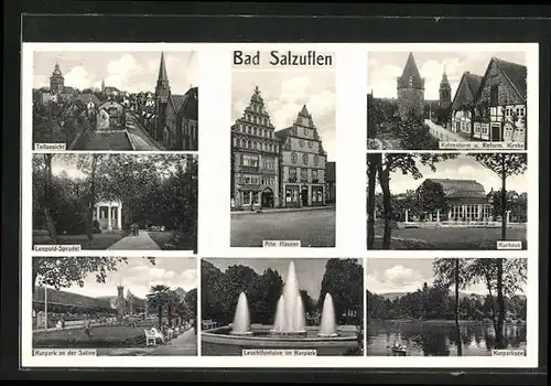 AK Bad Salzuflen, Kurhaus, Alte Häuser, Kurpark