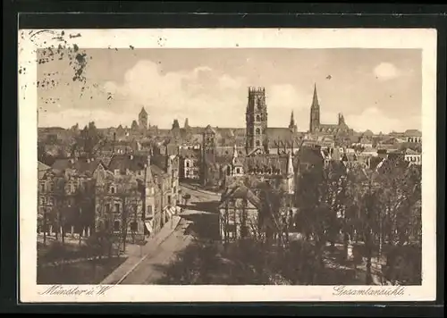 AK Münster i. W., Gesamtansicht der Stadt