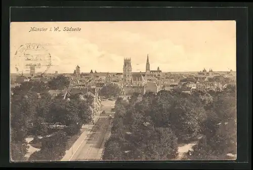 AK Münster i. W., Stadt von Süden gesehen