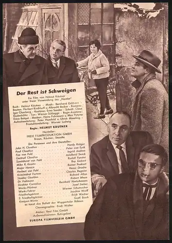 Filmprogramm DNF Nr. 4450, Der Rest ist Schweigen, Hardy Krüger, Peter van Eyck, Regie: Helmut Käutner