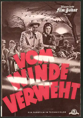 Filmprogramm IFB Nr. 1837, Vom Winde verweht, Fred Crana, George Reeves, Regie: Victor Fleming