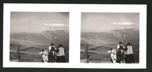 18 Stereo-Fotografien unbekannter Fotograf, Ansicht Salzburg, St Gilgen, Schafberg, Wolfgangsee, Krotensee, Pfingsten 41